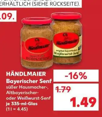 Kaufland HÄNDLMAIER Bayerischer Senf Angebot