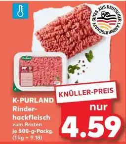 Kaufland K-PURLAND Rinderhackfleisch zum Braten je 500-g-Packg Angebot