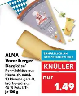 Kaufland ALMA Vorarlberger Bergkäse Angebot
