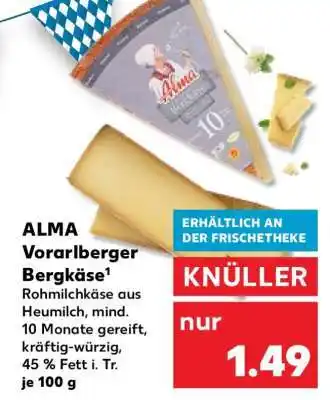 Kaufland ALMA Vorarlberger Bergkäse Angebot