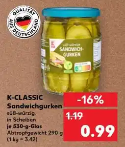 Kaufland K-CLASSIC Sandwichgurken Angebot