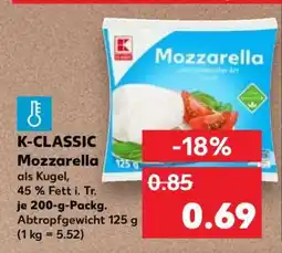 Kaufland K-CLASSIC Mozzarella Angebot