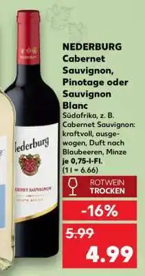 Kaufland NEDERBURG Cabernet Sauvignon, Pinotage oder Sauvignon Blanc Angebot