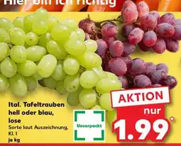 Kaufland Ital. Tafeltrauben hell oder blau, lose Angebot