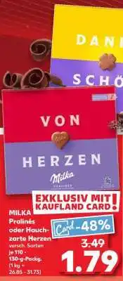 Kaufland MILKA Pralinés oder Hauchzarte Herzen Angebot
