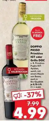 Kaufland DOPPIO PASSO Primitivo IGT oder Grillo DOC Angebot