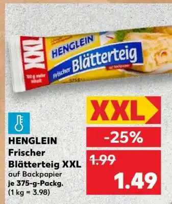 Kaufland HENGLEIN Frischer Blätterteig XXL Angebot
