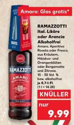 Kaufland RAMAZZOTTI Ital. Liköre oder Arancia Alkoholfrei Angebot