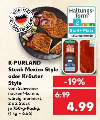 Kaufland K-PURLAND Steak Mexico Style oder Kräuter Style Angebot