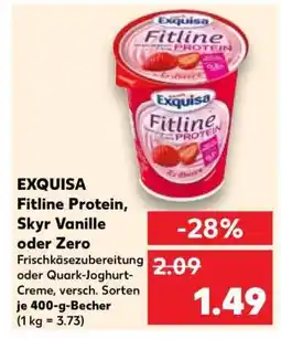 Kaufland EXQUISA Fitline Protein, Skyr Vanille oder Zero Angebot