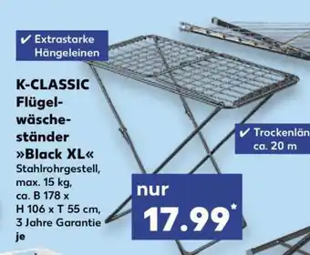Kaufland K-CLASSIC Flügelwäscheständer Black XL Angebot