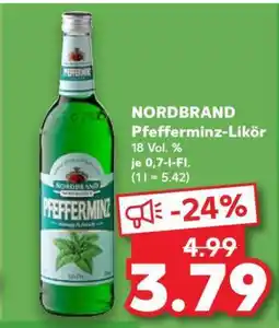 Kaufland NORDBRAND Pfefferminz-Likör Angebot