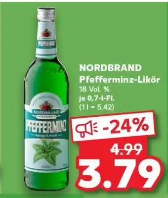 Kaufland NORDBRAND Pfefferminz-Likör Angebot