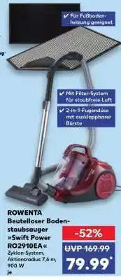 Kaufland ROWENTA Beutelloser Bodenstaubsauger Swift Power RO2910EA Angebot