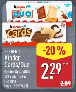Aldi Nord FERRERO Kinder Cards/Duo Angebot