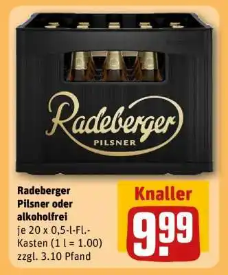 REWE RADEBERGER Pilsner oder Alkoholfrei Angebot