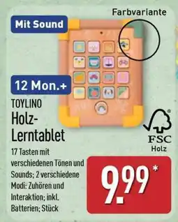 Aldi Nord TOYLINO Holz-Lerntablet Angebot