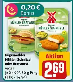 REWE Rügenwalder Mühlen Schnitzel oder Bratwurst Angebot