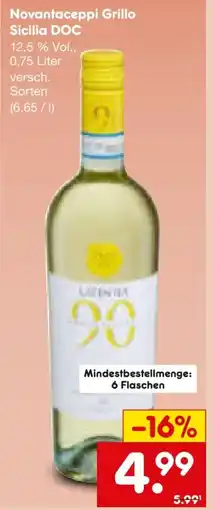 Netto Marken-Discount Latentia Winery Novantaceppi Grillo Sicilia Angebot