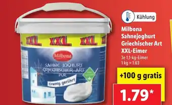 Lidl Milbona Sahnejoghurt Griechischer Art XXL Eimer Angebot