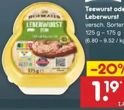 Netto Marken-Discount Hofmaier Teewurst Angebot
