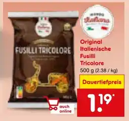 Netto Marken-Discount Mondo Italiano Fusilli Tricolore Angebot