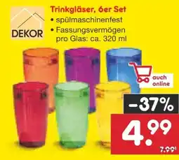 Netto Marken-Discount Dekor Trinkgläser 6er Set Angebot