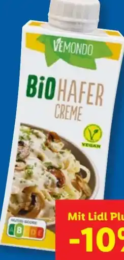 Lidl Vemondo Bio Vegane Hafer Creme Angebot