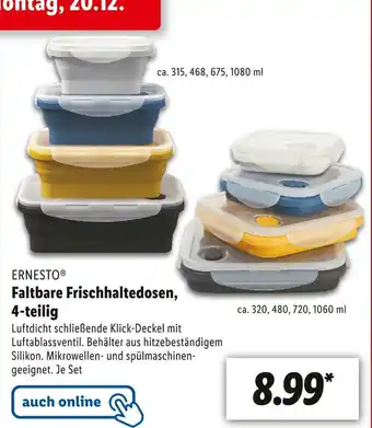 Lidl Ernesto faltbare frischhaltedosen Angebot