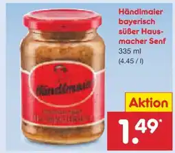 Netto Marken-Discount Händlmaier's Bayerisch Süßer Hausmachersenf Angebot