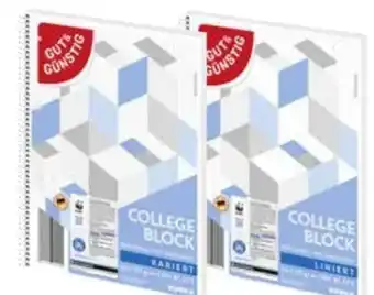 Scheck-in-Center Gut & Günstig Collegeblock Angebot