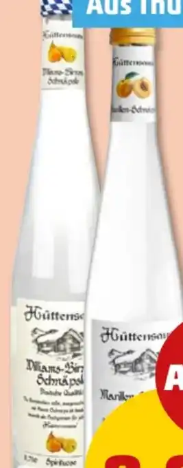 PENNY Hüttensause Williams-Birnen Schnäpsle Angebot
