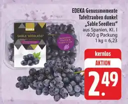Edeka Edeka genussmomente tafeltrauben dunkel sable seedless Angebot