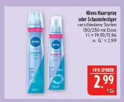 Marktkauf Nivea haarspray Angebot