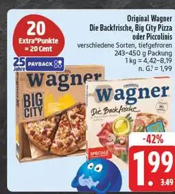 Edeka Wagner die backfrische, big city pizza oder piccolinis Angebot