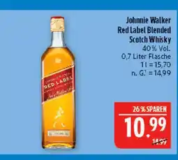 Marktkauf Johnnie walker red label blended scotch whisky Angebot