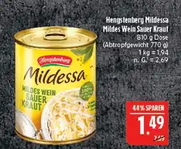 Marktkauf Hengstenberg mildessa mildes wein sauerkraut Angebot