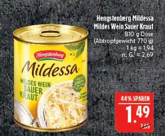 Marktkauf Hengstenberg mildessa mildes wein sauerkraut Angebot