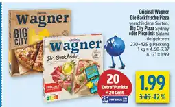 diska Original wagner die backfrische pizza, big city pizza, piccolinis Angebot