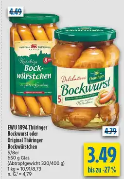 diska Ewu 1894 thüringer bockwurst Angebot