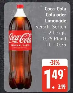 Edeka Coca-cola cola oder limonade Angebot