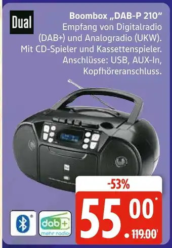 Marktkauf Dual boombox dab-p 210 Angebot