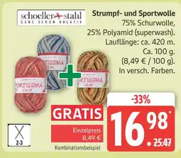 Marktkauf Schoeller+stahl strumpf- und sportwolle Angebot
