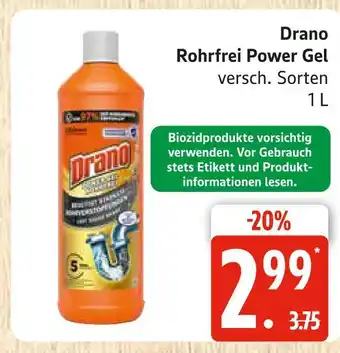 Marktkauf Drano rohrfrei power gel Angebot