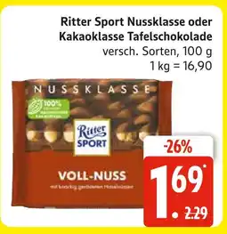 Marktkauf Ritter sport nussklasse tafelschokolade Angebot