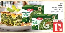Marktkauf Iglo spinat Angebot