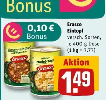 REWE Erasco linsen-eintopf mit würstchen oder hühner nudel-topf Angebot