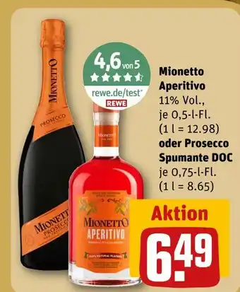 REWE Mionetto mionetto aperitivo oder prosecco spumante doc Angebot