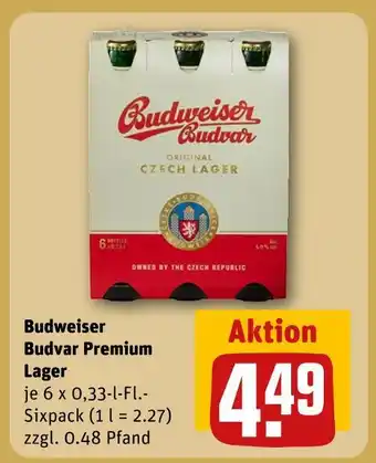 REWE Budweiser budvar premium lager Angebot