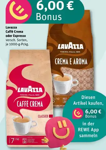 REWE Lavazza 6,00 € bonus Angebot
